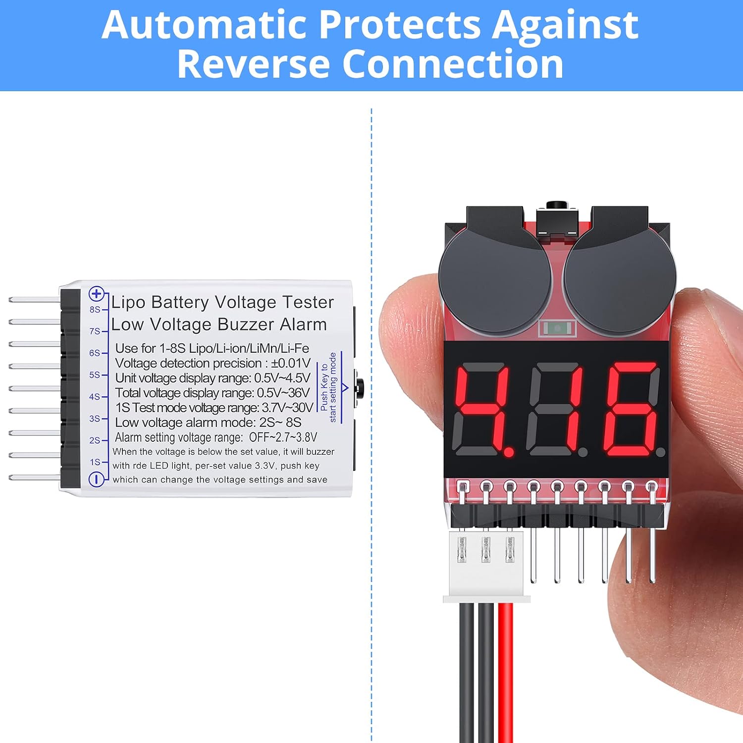 جهاز Oike 1-8S 2IN1 لاختبار جه - مراجعة Drone Battery Voltage Checker وسعره